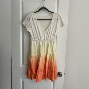 White and Orange Ombre Dress